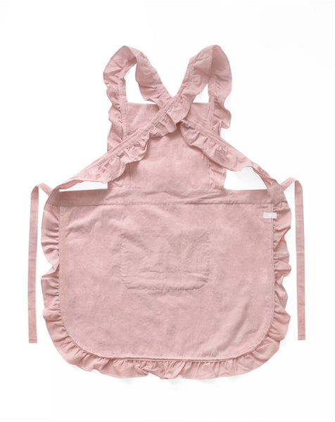 Pink Ruffled Kitchen Apron With Floral Lace Comfortable Baking & Crafting Aprons