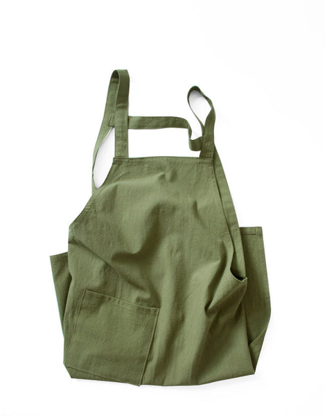 Blue Cotton Linen H Back Apron Solid Color Kitchen Cooking With Pocket Aprons