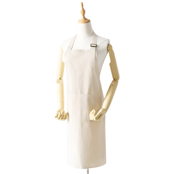 Off White Waterproof Oil Proof Apron Adjustable Kitchen With Pockets Aprons