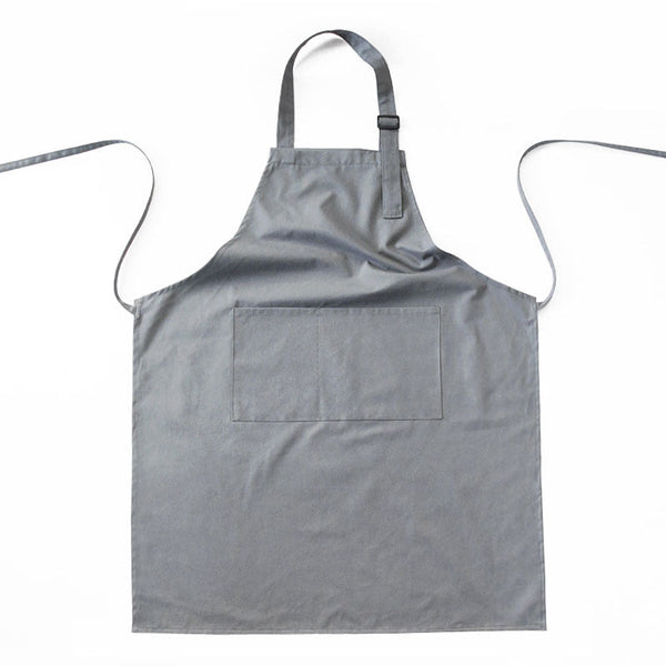 Grey Waterproof & Oil Proof Apron Adjustable Kitchen With Pockets Aprons