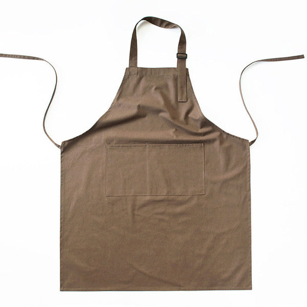 Brown Waterproof Oil Proof Apron Kitchen With Pockets Aprons