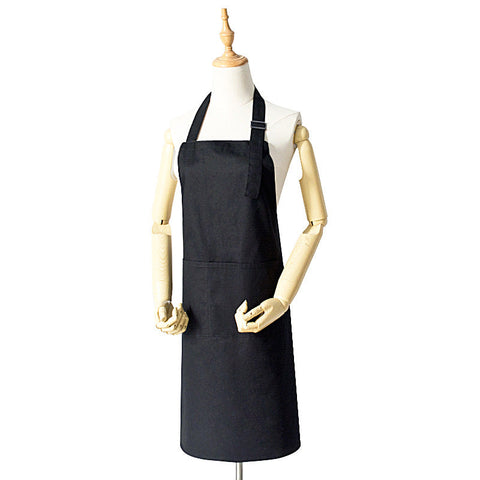 Black Waterproof & Oil Proof Apron Adjustable Kitchen With Pockets Aprons