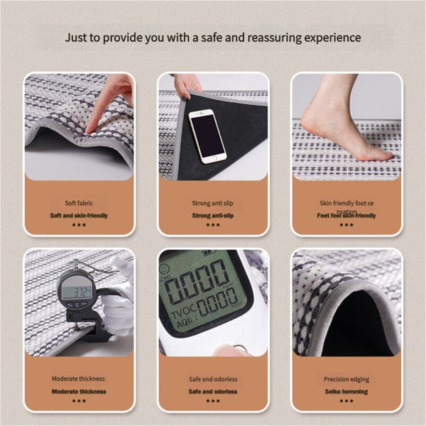 Black Safe & Dry Bathroom Mat Non Slip Absorbent Rug 40X60cm Bath Mats Rugs & Toilet Covers