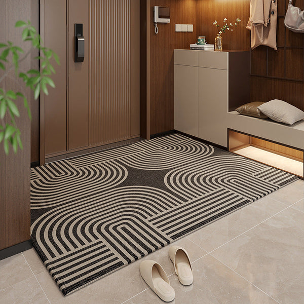 Brown Geometric Non Slip Outdoor Entryway Mat 50X80cm Welcome Rug Door Mats & Floor Mats