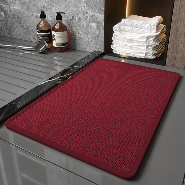 40X60cm Red Quick Dry Bathroom Rug Non Slip Pvc Foam Super Absorbent Bath Mats Rugs & Toilet Covers