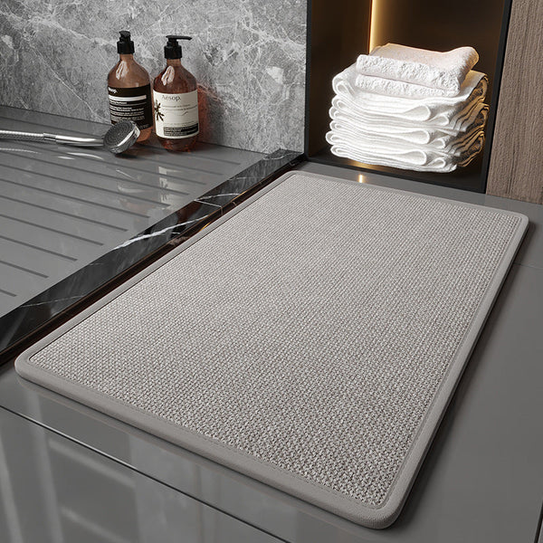 Grey Quick Dry Bathroom Rug Non Slip Pvc Foam Super Absorbent 50X80cm Bath Mats Rugs & Toilet Covers