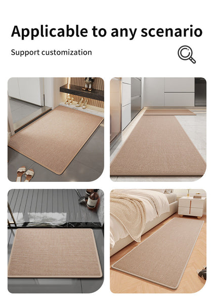Grey Quick Dry Bathroom Rug Non Slip Pvc Foam Super Absorbent 50X80cm Bath Mats Rugs & Toilet Covers