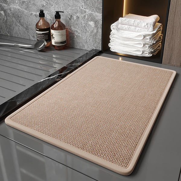 Brown Quick Dry Bathroom Rug Non Slip Pvc Foam Super Absorbent 50X80cm Bath Mats Rugs & Toilet Covers
