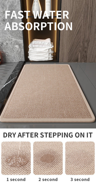 Brown Quick Dry Bathroom Rug Non Slip Pvc Foam Super Absorbent 50X80cm Bath Mats Rugs & Toilet Covers