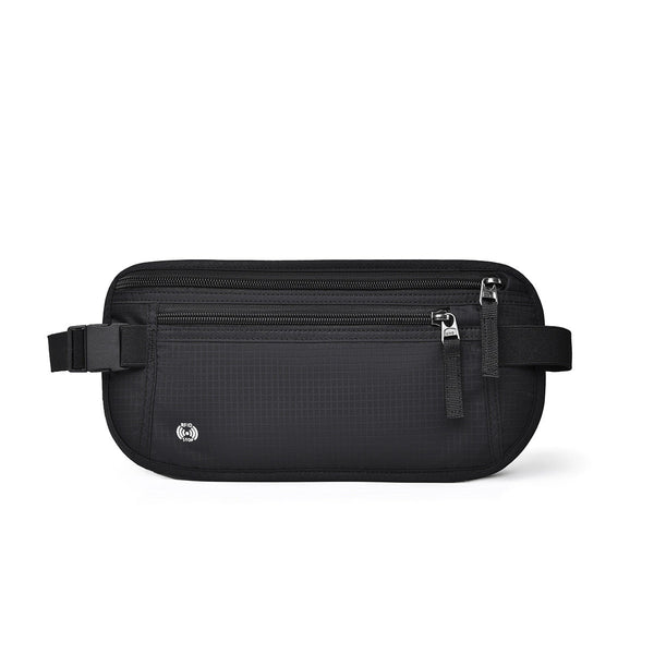 Black Nylon Travel Waist Pack Waterproof Rfid Blocking Lightweight Waist Packs & Bags