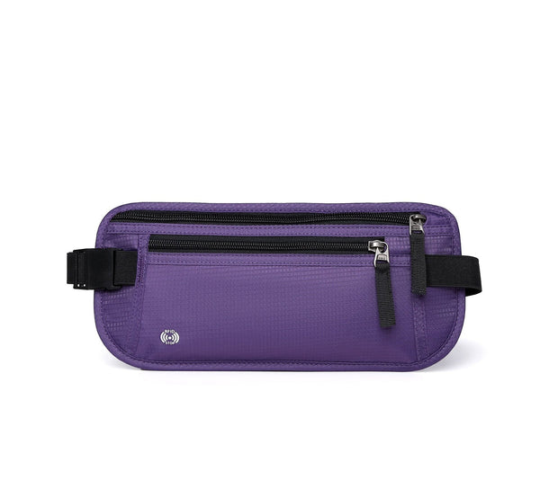 Purple Nylon Travel Waist Pack Waterproof Rfid Blocking Lightweight Waist Packs & Bags