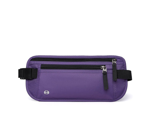 Purple Nylon Travel Waist Pack Waterproof Rfid Blocking Lightweight Waist Packs & Bags