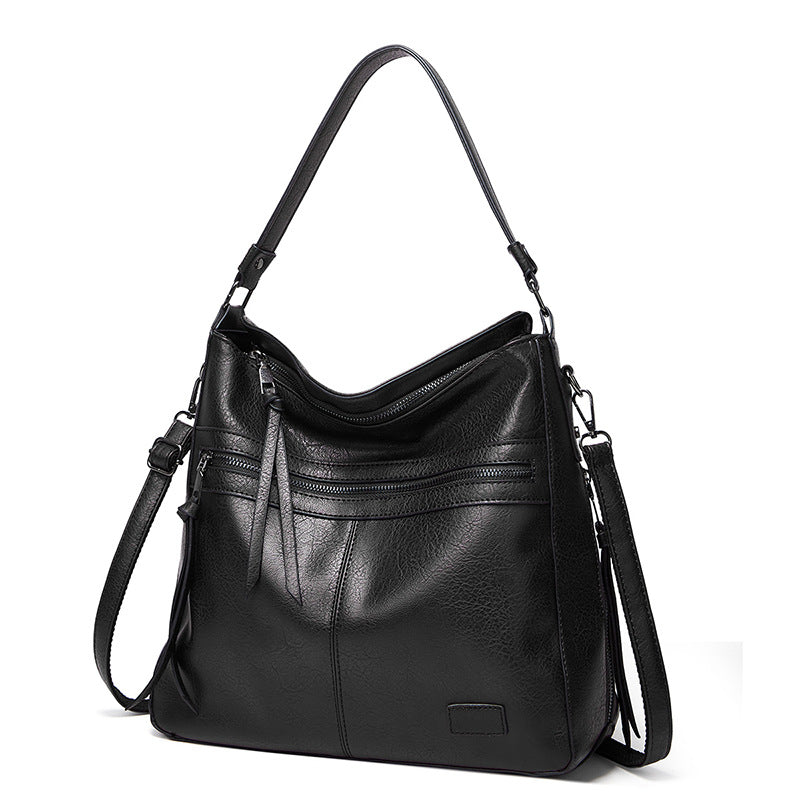 Black Spacious & Stylish Pu Leather Tote Bag Versatile Shoulder/Crossbody Women's Bags & Handbags