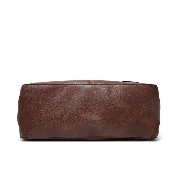 Brown Spacious Stylish Pu Leather Tote Bag Versatile Shoulder Crossbody Women's Bags & Handbags