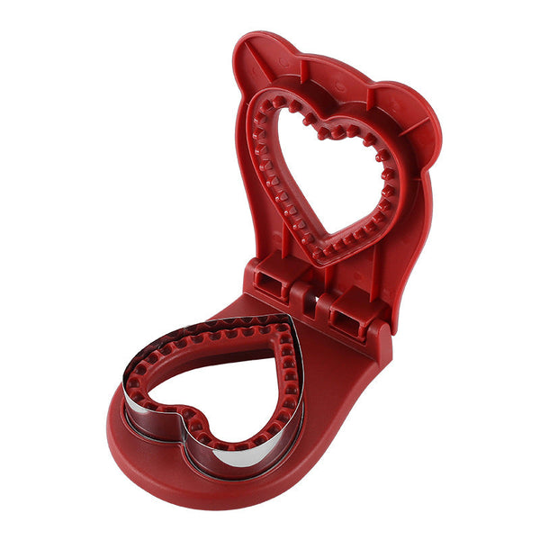 3 Pcs Red Heart Sandwich Maker Sealer Diy Toast Pocket Bread Cutter Mold Pp 304 Steel Grills & Sandwich Makers