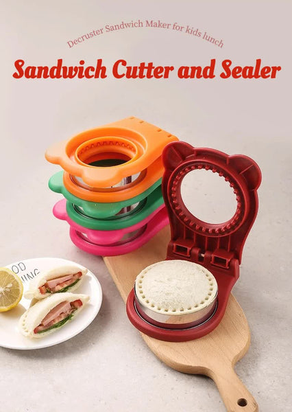 3 Pcs Red Round Sandwich Sealer Cutter Safe Hand Guard Diy Pocket Bread Mold Vacuum Sealers