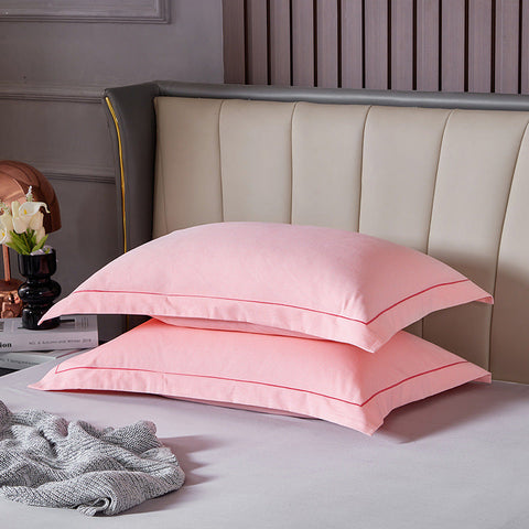 Light Pink Pure Cotton Flannel Pillowcase Set Pair 48X74cm Pillow Cases