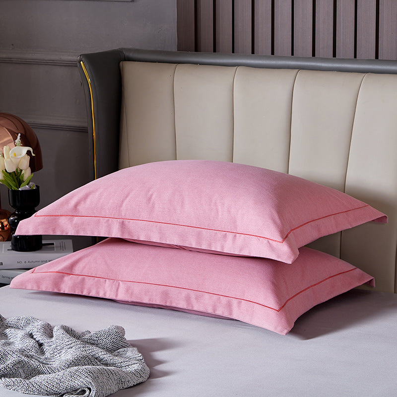 Cotton Flannel Pillowcase Set Solid Color Thickened Pure Pair 48X74cm Pillow Cases