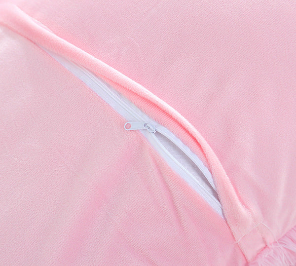 1 Pair Of Pink Faux Fur Pillowcase Set Crystal Velvet Plush Throw Covers Bedding Accent 50X70cm Cushion Covers