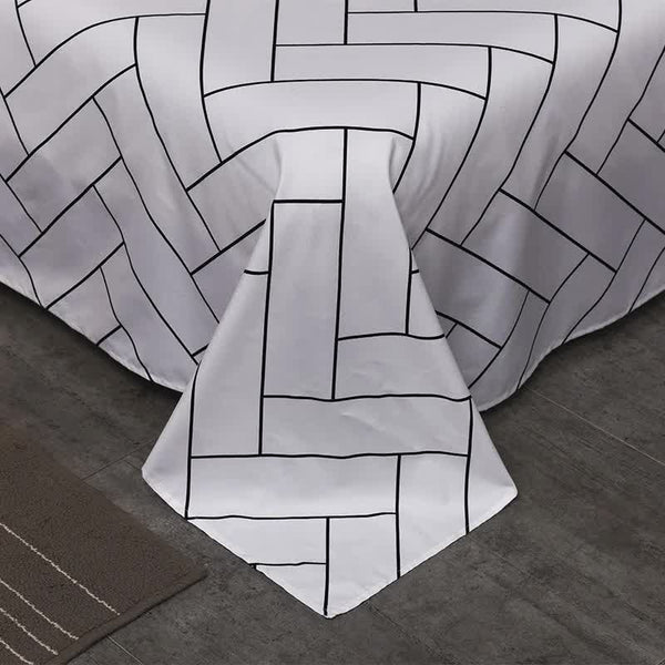 Black And White Cow Pattern 3 Piece Polyester Duvet Cover Set With 2 Pcs Pillowcases 173X230cm 51X76cm Double Bed Quilts