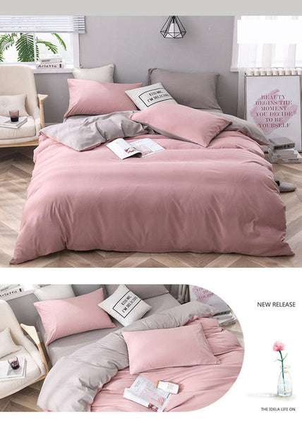 Elosung Brown And Khaki Stitching Ultra Soft Solid Color 4 Piece Bedding Queen Size For 2M Queen Doonas