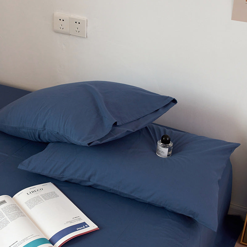 Elosung Dark Blue 100% Cotton Pillowcase Set Envelope Closure(Without Core) Pillow Cases