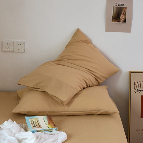 Elosung Light Khaki 100% Cotton Pillowcase Set Envelope Closure Pillow Cases