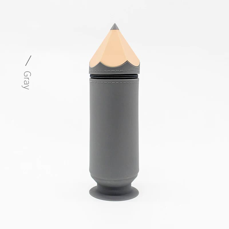 Elosung Grey Creative Silicone Pencil Case High Value Stationery Large Capacity Desk Organizer Pencil Cases