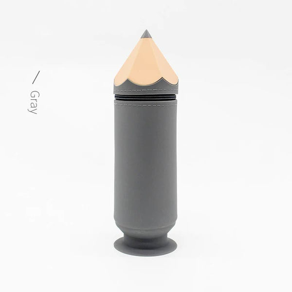 Elosung Grey Creative Silicone Pencil Case High Value Stationery Large Capacity Desk Organizer Pencil Cases