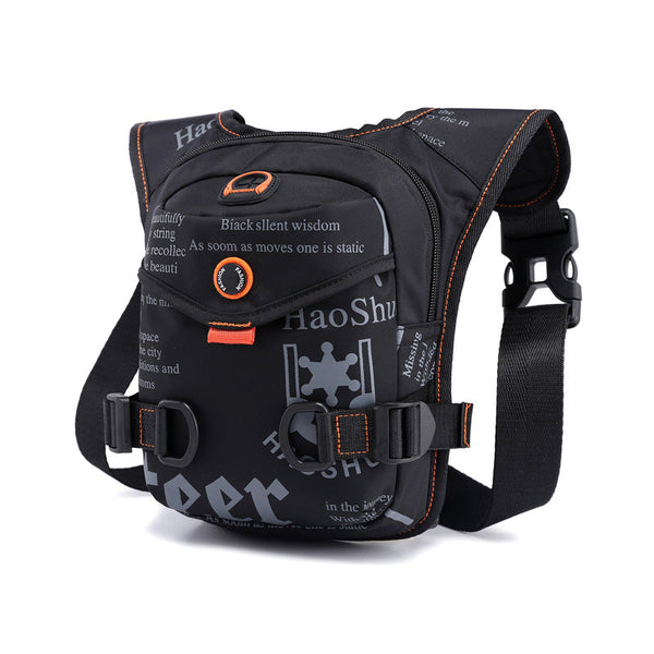 Black Rugged Polyester Waist Pack Stylish Multi Compartment Crossbody Bag For Outdoors Bags