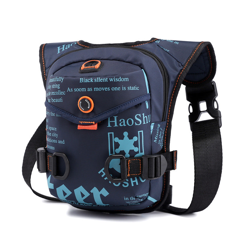 Blue Rugged Polyester Waist Pack Stylish Multi Compartment Crossbody Bag For Outdoors Bags