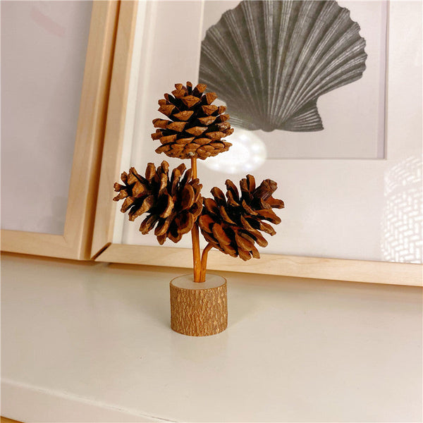 Brown Rustic Forest Style Pinecone Desktop Decoration Elegant 10 12Cm Synthetic Resin Craft Other Home Décor