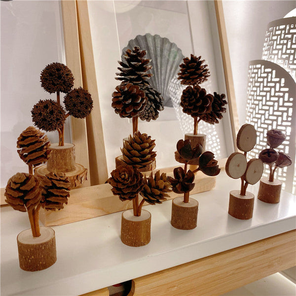 Elosung 1 Sets Of Brown Rustic Forest Style White Frost Pine Cone Ornaments Elegant 10 To 12Cm Synthetic Resin Craft Other Home Décor