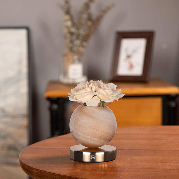 Elosung Champagne Dreamy Rose Planet Lamp Night Light Elegant 21Cm Usb Charged 3 Colour Touch Dimming Decor Gift Night Lights