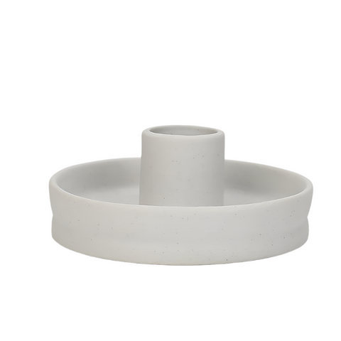 Veile Studios Nordic Ceramic Candle Holder With Jewelry Dish 2 Pcs Elegant Minimalist Home Decor Piece Jewellery Holders & Organisers