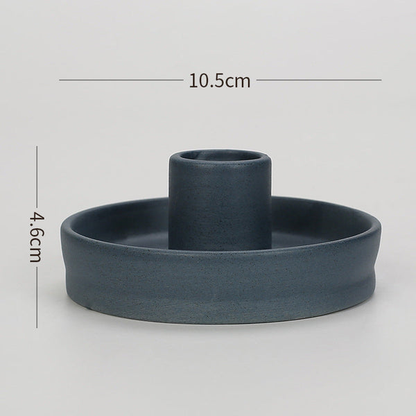 Veile Studios Nordic Ceramic Candle Holder With Jewelry Dish 2 Pcs Elegant Minimalist Home Decor Piece Jewellery Holders & Organisers