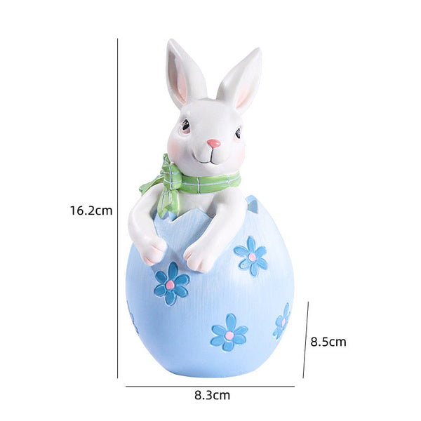 Elosung Blue Easter Rabbit Egg Resin Decoration Charming Festive Gift For Kids Rooms And Holidays Seasonal Decorations