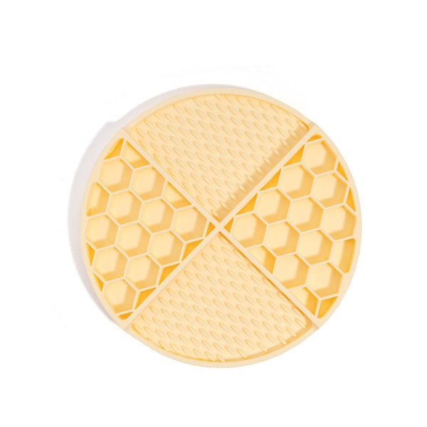 Elosung 2 Pcs Pink Honeycomb Pet Slow Feeder Bowl Anti Choke Silicone Lick Mat With Suction For Dogs Dog Bowls