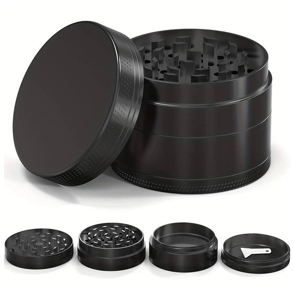 Black Premium 4 Layer Zinc Alloy Herb Grinder Magnetic Lid & Fine Grinding 63Mm 162G Other Kitchen Gadgets