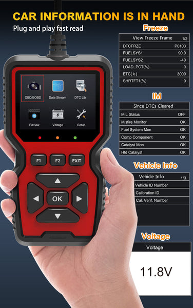 Black And Red Obd2 Scanner Car Diagnostic Tool Engine Fault Code Reader Code Readers & Scanners