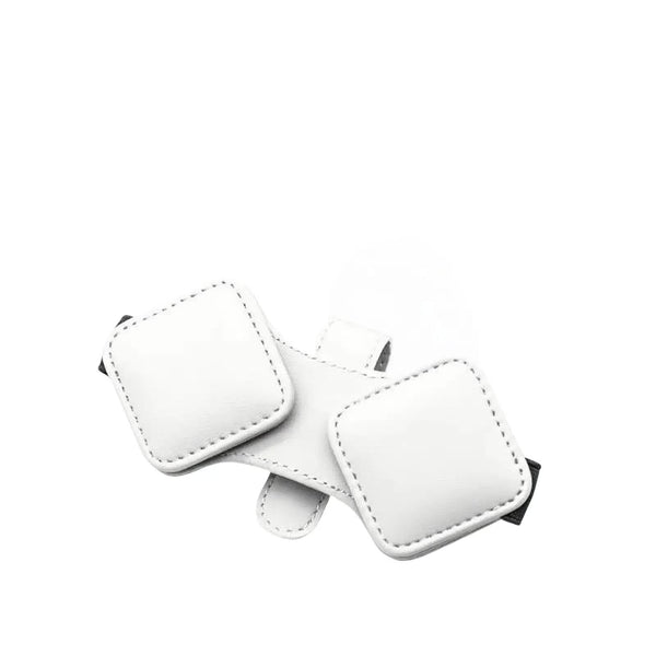 2 Pcs Car Sun Visor Glasses Holder Clip With Dual Magnetic Clamps Pu Leather Anti Slip Multi Functional Storage Sun Visors