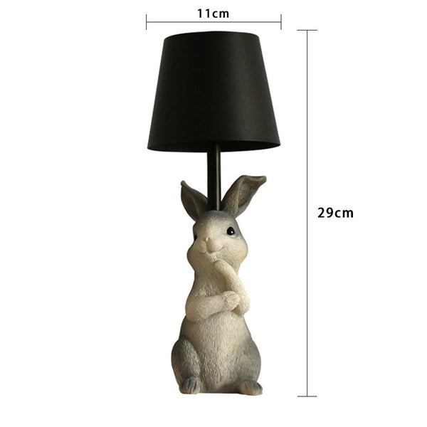 Yellow Bunny White Hade Adorable Rabbit Resin Table 3 Color Led Usb Rechargeable Touch Dimming Lamps