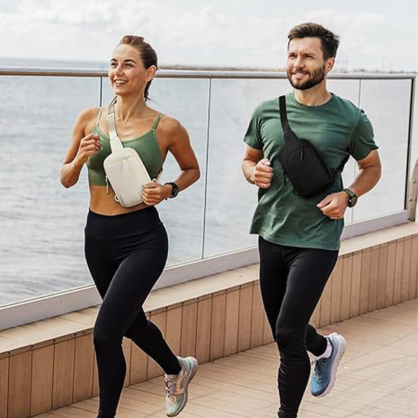 Black Trendy Waterproof Sling Bag Lightweight Crossbody Chest Pack Adjustable Strap Women's Bags & Handbags