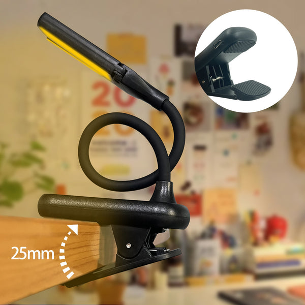 White Rechargeable Dual Head Clip On Book Light Touch Control Reading Lamp With Eye Protection Lamps