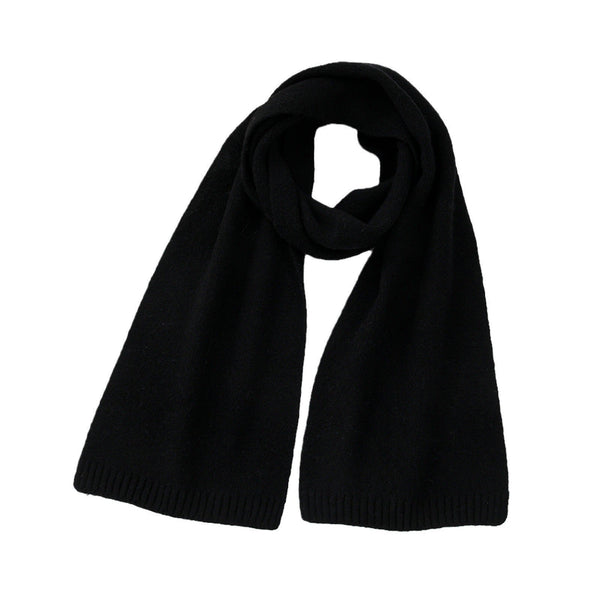 Blue Soft Wool Blend Solid Color Knit Scarf For Women Cozy Faux Cashmere Shawl Scarves & Wraps