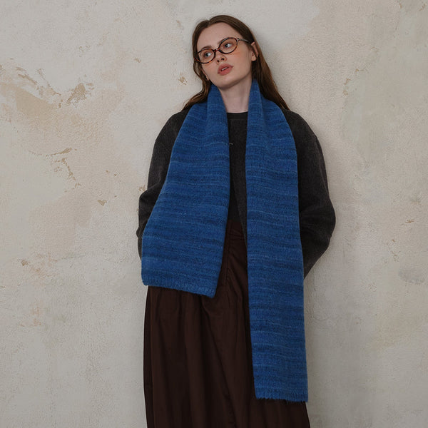 Khaki Wool Blend Knit Scarf Warm And Stylish For Men Women Scarves & Wraps