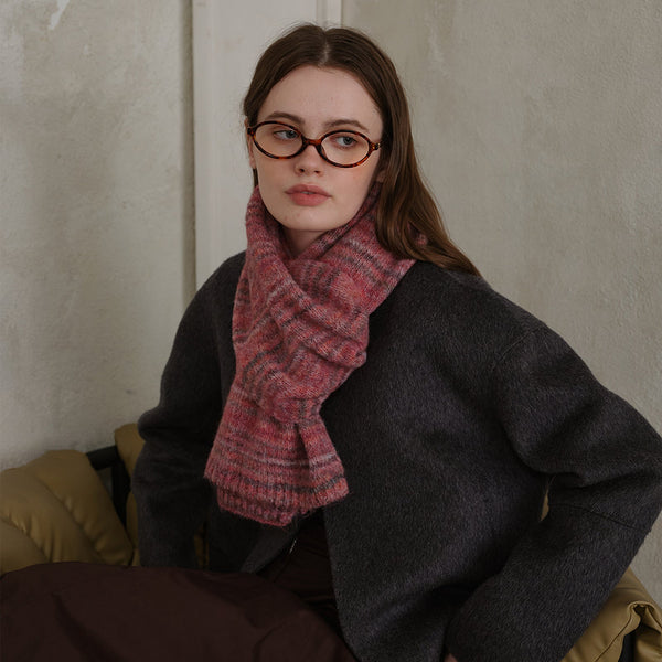 Khaki Wool Blend Knit Scarf Warm And Stylish For Men Women Scarves & Wraps