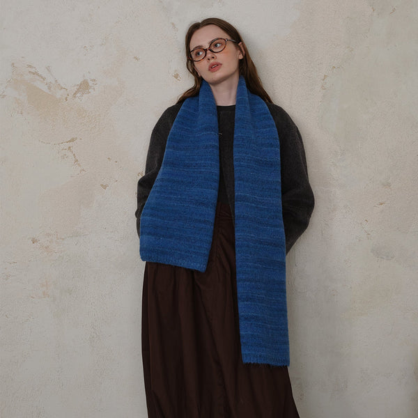 Khaki Wool Blend Knit Scarf Warm And Stylish For Men Women Scarves & Wraps