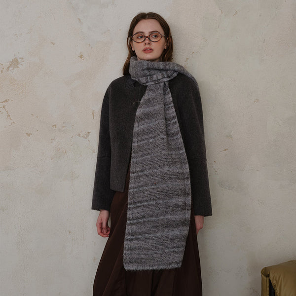 Khaki Wool Blend Knit Scarf Warm And Stylish For Men Women Scarves & Wraps