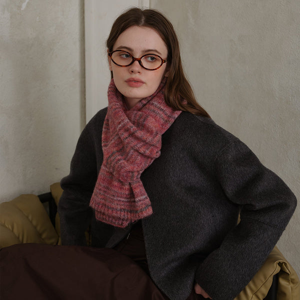 Khaki Wool Blend Knit Scarf Warm And Stylish For Men Women Scarves & Wraps